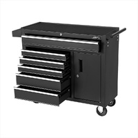 6 Drawer Tool Box Chest Cabinet Toolbox Storage Garage Organiser Wheels