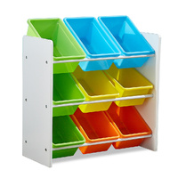  9 Bins Kids Toy Box Bookshelf