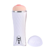  Masturbation Cup Vibrating Masturbator White