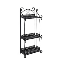  Plant Stand 3 Tiers Outdoor Indoor Black