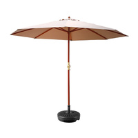 3m Outdoor Umbrella w/Base Pole Umbrellas Garden Sun Stand Deck Beige