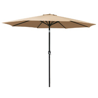 3m Outdoor Umbrella Beach Pole Garden Patio Tilt Beige