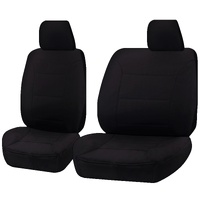 Seat Covers for TOYOTA LANDCRUISER 60.70.80 SERIES HZJ-HDJ-FZJ 1981 - 2010 TROOP CARRIER 4X4 SINGLE CAB CHASSIS FRONT BUCKET + _ BENCH BLACK CHALLENGE