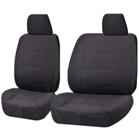 Seat Covers for TOYOTA LANDCRUISER 60.70.80 SERIES HZJ-HDJ-FZJ 1981 - 2010 TROOP CARRIER 4X4 SINGLE CAB CHASSIS FRONT BUCKET + _ BENCH CHARCOAL CHALLE