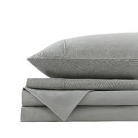 Royal Comfort Vintage Washed 100% Cotton Quilt Cover Set Bedding Ultra Soft - Double - Grey