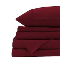 Royal Comfort Vintage Washed 100% Cotton Quilt Cover Set Bedding Ultra Soft - Queen - Mulled Wine