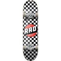 RAD Complete Dude Crew 7.75" x 31" Skateboard - Checkers Black / White