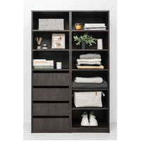 GENEVA THREE SHELF/FOUR DRAWER BUILT IN WARDROBE - CLASSIC - NORDIC ASH