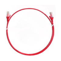 8WARE CAT6 Ultra Thin Slim Cable 10m - Red Color Premium RJ45 Ethernet Network LAN UTP Patch Cord 26AWG