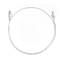 8WARE CAT6 Ultra Thin Slim Cable 0.25m / 25cm - White Color Premium RJ45 Ethernet Network LAN UTP Patch Cord 26AWG for Data Only, not PoE