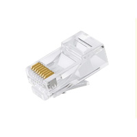 ASTROTEK CAT6 UTP -RJ45 Connector 8P8C Network Plug 3 Prong Blade 3U' Gold plating 50pcs/bag