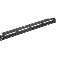 ASTROTEK 24 Ports UTP Patch Panel CAT6 RJ45 for 19" 1RU Rack Mount Data Network Cabinet Server PCB Type 110/Krone 3U\\' Black LS