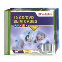 VERBATIM Slim CD/DVD Case 10pk Coloured Slim Cases