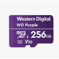 WESTERN DIGITAL Digital WD Purple 256GB MicroSDXC Card 24/7 -25°C to 85°C Weather & Humidity Resistant for Surveillance IP Cameras mDVRs NVR Dash Cams