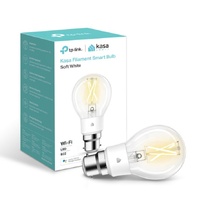 TP-Link KL50B Kasa Filament Smart Bulb, Soft White, Bayonet, Dimmable, No Hub Required, Voice Control, 2700K, 7kWh/1000h, 2.4 GHz,