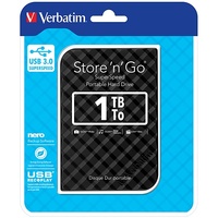 VERBATIM 1TB 2.5\' USB 3.0 Black Store\'n\'Go HDD Grid Design