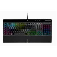 CORSAIR K55 RGB PRO XT, IP42 Spill Resistant, Marco Controls, ICUE Game Integration, RGB Effects. Media Control, Value Gaming Keyboard