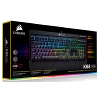 CORSAIR K68 RGB Mechanical Gaming Keyboard, Backlit RGB LED, Cherry MX Red, IP32 Dust and Spill Resistant