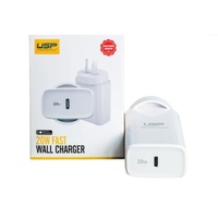 USP 20W USB-C PD Fast Wall Charger - White (6972475750565), Extremely Compact Plug Makes It Ideal for Home, Office and Vacations