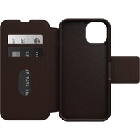 OTTERBOX Apple iPhone 14 Strada Series Case - Espresso (Brown) (77-89657), Wireless Charge Compatible, Credit Card Storage