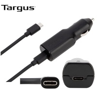 Targus 45W USB-C Car Charger with 1.2M Removable Cable/ 3A Fast Charging/Bult-in surge protection for Mobile Phones,Tablets, Laptops