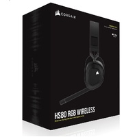 CORSAIR HS80 RGB Wireless Carbon- Dolby Atoms, Hyper Fast Slipstream Wireless - Gaming Headset Headphones