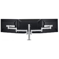 Atdec AWMS-3-137S4 Silver F-Clamp - Triple monitor arms on 400mm post with sliders