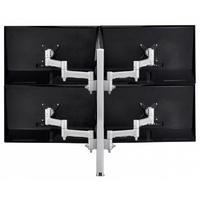 Atdec AWM Quad monitor arm solution - 460mm articulating arms - 750mm post - heavy duty clamp - silver