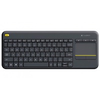 Logitech Wireless Keyboard K400 Plus, Black, USB Receiver, Inbuilt Touch Pad Powered by 2xAA, included