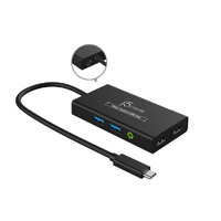 J5create JVA01 Video Capture USB Hub - Designed to function as a USB hub and a UVC capture device - HDMI Capture with Power Delivery + USB-C Hub HDMI