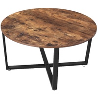 Round Coffee Table Rustic Brown and Black