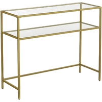 Console Table Metal Frame with 2 Shelves Adjustable Feet