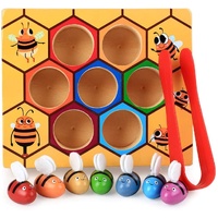 Wooden Bee Toddler Fine Motor Skill Toy - (Montessori Wooden Puzzle Early Learning Preschool Educational Kids)