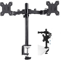 360 Degree Rotation Dual LCD LED Monitor Desk Mount Stand Fits 2 Screens Up to 27"