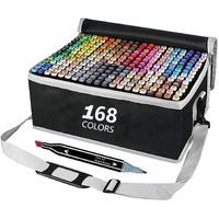 168 Colours Graffiti Pen Permanent Marker Pens Set for Adults and Children