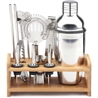 Steel Shaker Cocktail Bar Set Kit with 13 Pieces Bar Utensils