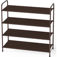 4 Tier Metal Shoe Rack Storage Organiser for Entryway and Bedroom