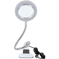 Lighting LED 8X Magnifying Lamp with Metal Clamp 360&deg; Flexible Gooseneck and USB Plug Design for Tattoo, Manicure and Reading