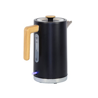 1.7L Kitchen Kettle in Black w/ Wood Accents