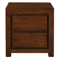 Amsterdam 2 Drawer Bedside Table (Mahogany)