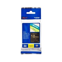 Brother TZe-344 18mm x 8m Gold on Black Tape - for use in Brother Printer