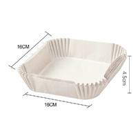 50PCS  Square white Box Air Fryer Disposable Paper Liner Non-Stick Pan Parchment Baking Paper