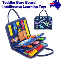 Blue Toddler Busy Board Intelligence Learning Toys Sensory Montessori Board Kids Toy