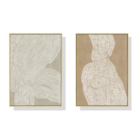 Wall Art 40cmx60cm Abstract Line 2 Sets Gold Frame Canvas