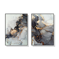 50cmx70cm Black Splash 2 Sets Black Frame Canvas Wall Art