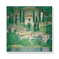 Wall Art 40cmx40cm Kirche In Cassone by Gustav Klimt White Frame Canvas