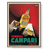 Wall Art 100cmx150cm Cordial Campari Liquor Black Frame Canvas