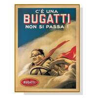 Wall Art 100cmx150cm Bugatti Gold Frame Canvas