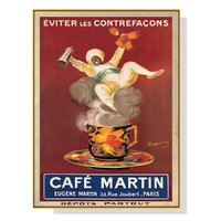 60cmx90cm Cafe Martin Gold Frame Canvas Wall Art