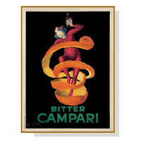 Wall Art 40cmx60cm Bitter Campari Gold Frame Canvas